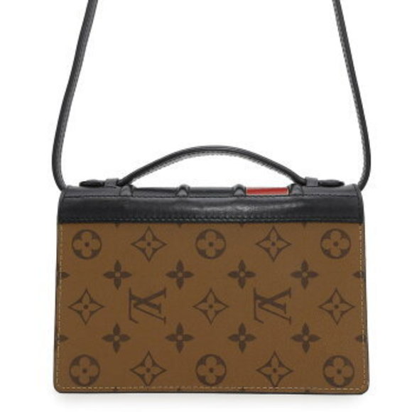 Louis Vuitton Monogram Reverse Shoulder Bag Wallet LV Book Chain - Picture 1 of 8
